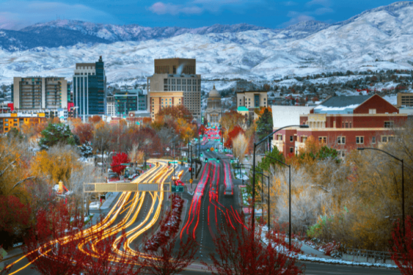 City view of Boise, Idaho in the winter