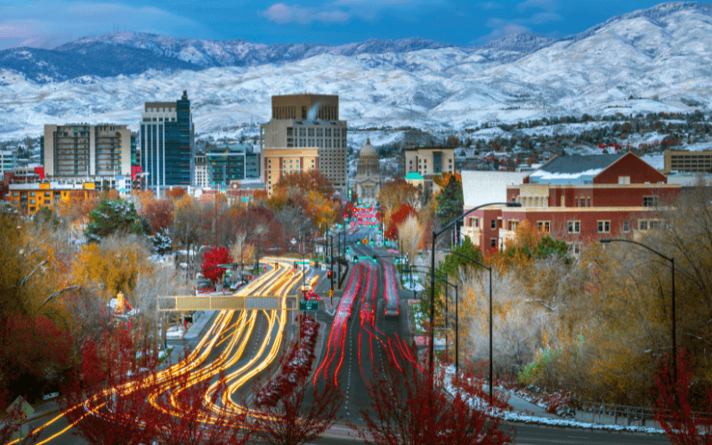 City view of Boise, Idaho in the winter