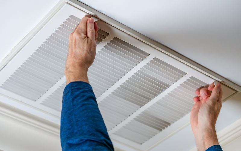 Replacing air filter in home